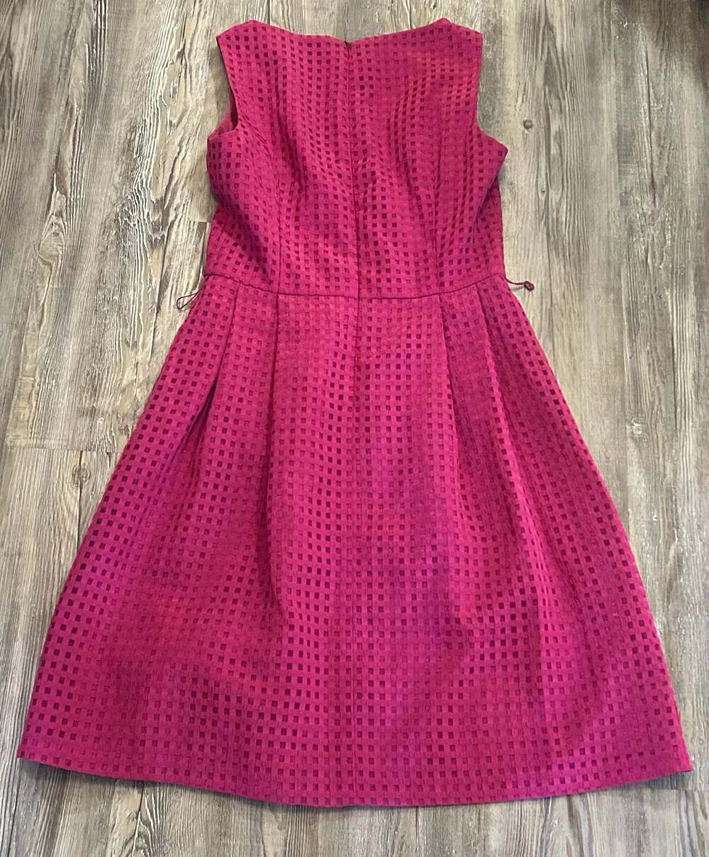 Anne Klein Magenta Textured Jacquard Midi Dress Women’s Size 6 - Picture 6 of 7